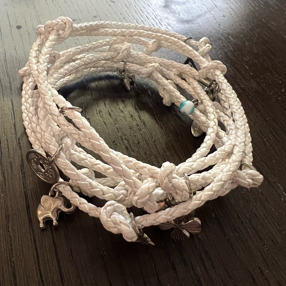 Alliegro Leather Wrap Bracelet with Charms